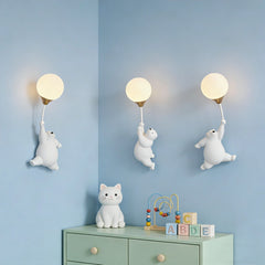 Aplique Infantil LED Blanco Diseño Oso para Dormitorio Infantil