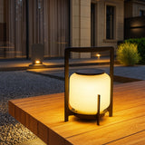 Lámpara de pie solar exterior LED portátil estilo farol de vidrio IP65