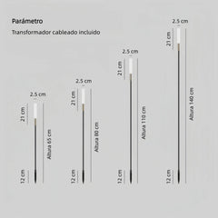 Luces solares para jardín LED IP65 modernas tipo caña
