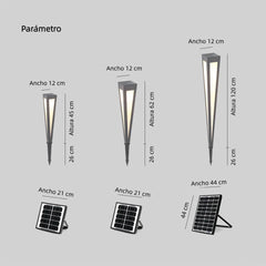 Baliza solar LED de exterior IP65 con diseño moderno para jardín