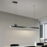 Lámpara colgante lineal LED minimalista de aluminio con altura regulable para cocina
