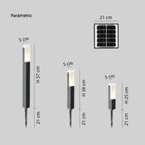 Baliza solar exterior moderna LED IP65 de aluminio negro para jardín