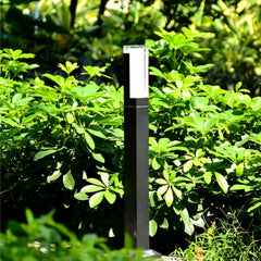 Baliza solar exterior LED de aluminio negra IP65 moderna para jardín