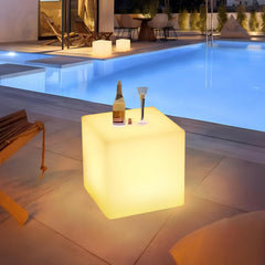 Lamparas Led Exterior Cubo Jardin Taburete Luminoso