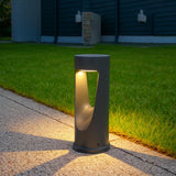 Baliza de exterior para jardín LED cilíndrica de metal negra moderna IP65