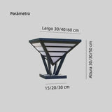 Sobremuro solar exterior LED IP65 de diseño geométrico para jardín