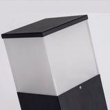 Baliza de jardín moderna de metal negra IP65 diseño rectangular
