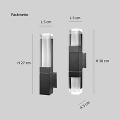 Aplique de pared exterior moderno negro LED con sensor de movimiento IP65