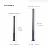 Baliza de jardín exterior LED IP65 moderna cilíndrica negra para caminos