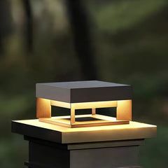 Sobremuro solar exterior rectangular LED IP65 negro para jardín