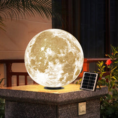 Lámpara sobremuro exterior solar ip65 de diseño lunar para jardín