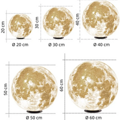 Lámpara sobremuro exterior solar ip65 de diseño lunar para jardín