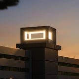 Sobremuro exterior cuadrado solar con LED moderno para jardín