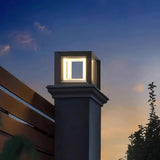 Sobremuro exterior cuadrado solar con LED moderno para jardín