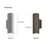 Aplique de pared exterior bidireccional de cemento cilíndrico IP65 moderno