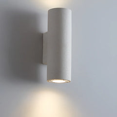 Aplique de Pared Exterior Bidireccional Cilíndrico de Cemento para Exteriores
