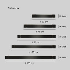 Aplique de pared para baño LED orientable negro alargado