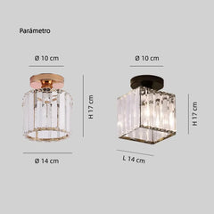 Lámpara de techo para pasillo moderna de cristal con LED