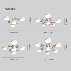 Lámpara de techo LED regulable de estilo nórdico en color macaron para salón