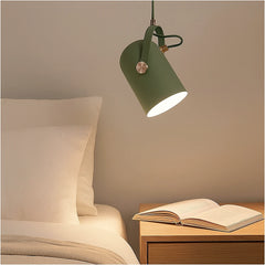 Lámpara Colgante LED de Metal Estilo Macaron Giratoria para Dormitorio o Mesita de Noche