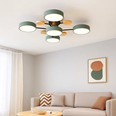 Lámpara de techo LED regulable de estilo nórdico en color macaron para salón