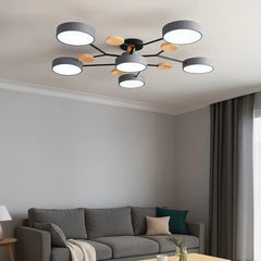 Lámpara de techo LED regulable de estilo nórdico en color macaron para salón