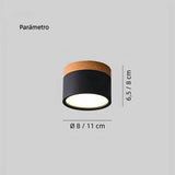 Foco de superficie nórdico LED cilíndrico color Macaron para pasillo