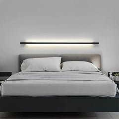 Aplique lineal de pared de estilo minimalista negro en metal para salón