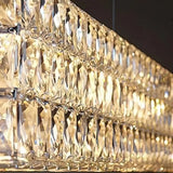 Lámpara colgante rectangular de cristal moderno con LED para comedor