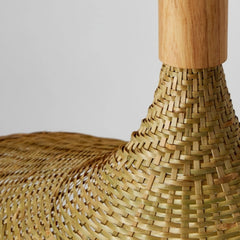 Lámpara Bambú Colgante de Estilo Moderno con Diseño Sombrero para Comedor