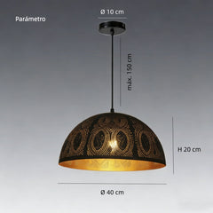 Lámpara Colgante Industrial Vintage Negra de Metal Estilo Campana para Comedor