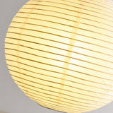 Lámpara colgante de papel LED estilo Japandi bola beige para salón