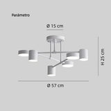 Lámpara de techo moderna de 6 luces LED para dormitorio