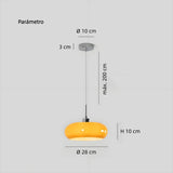 Lámpara colgante de vidrio Bauhaus LED regulable en altura para comedor