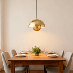 Lampara colgante tipo campana de metal diseño moderno regulable en altura para comedor