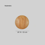 Aplique pared redondo de madera LED estilo nórdico para salón