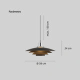 Lámpara colgante moderna LED de diseño con estructura escalonada para comedor