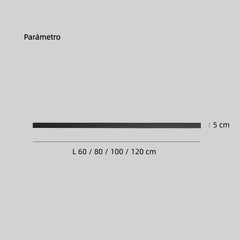 Plafón lineal minimalista regulable de metal negro para salón