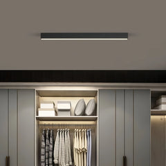 Plafón lineal minimalista regulable de metal negro para salón