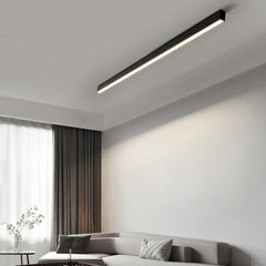 Plafón lineal minimalista regulable de metal negro para salón