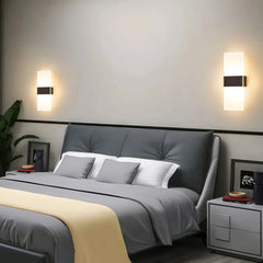 Aplique pared rectangular minimalista LED de acrílico para dormitorio