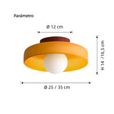 Lámpara de techo LED de vidrio para pasillo, diseño de disco en tono Morandi