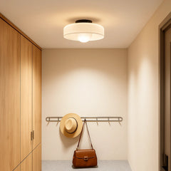 Lámpara de techo para pasillo LED moderna de vidrio tipo disco