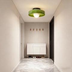 Lámpara de Techo LED Vintage en Forma de Disco de Vidrio para Pasillo