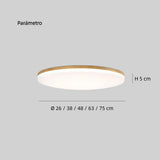 Plafón de techo redondo de madera LED nórdico para dormitorio