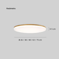 Plafón redondo de madera nórdico con LED regulable para dormitorio