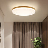 Plafón de techo redondo de madera LED nórdico para dormitorio