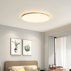 Plafón redondo de madera nórdico con LED regulable para dormitorio