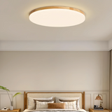Plafón de techo redondo de madera LED nórdico para dormitorio
