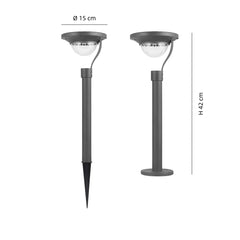 Lámpara de estaca para jardín solar LED IP65 de metal